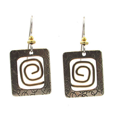 Silver Forest Earring Geometric Swirl