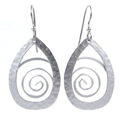 Silver Forest Earrning Hammered Silver Swirls