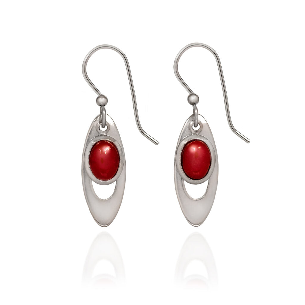 Silver Forest Silver Open Long Oval Earrings