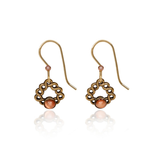 Silver Forest Earring Gold Twist w/Stone