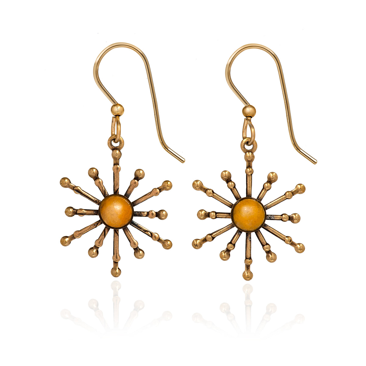 Silver Forest Earring Jasper Sun