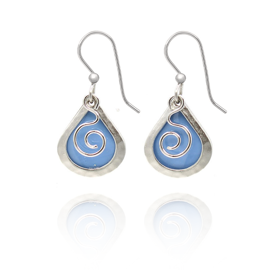 Silver Forest Silver Tear Drops with Coil Drop