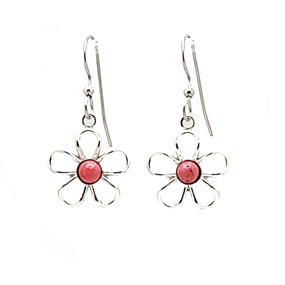 Silver Forest Earring Silver/Pink Flower