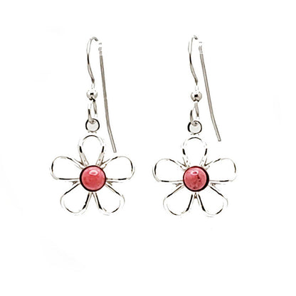 Silver Forest Earring Silver/Pink Flower