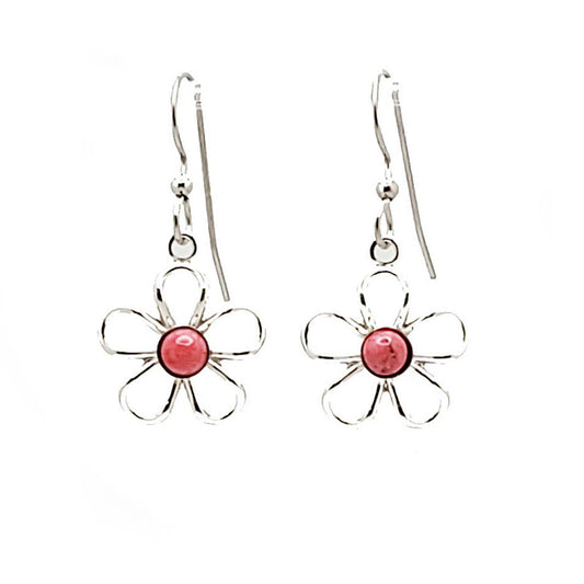 Silver Forest Earring Silver/Pink Flower