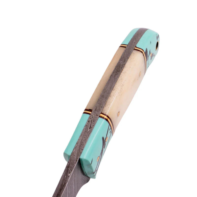 Red Deer 9" Full Tang Damascus Knife