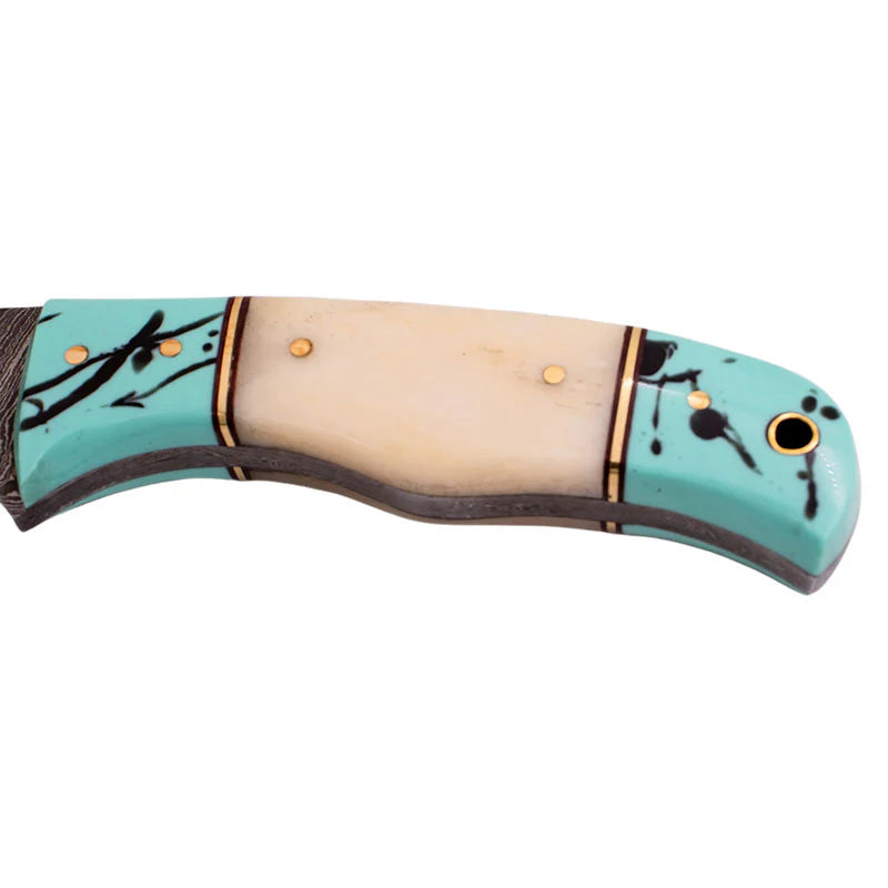 Red Deer 9" Full Tang Damascus Knife