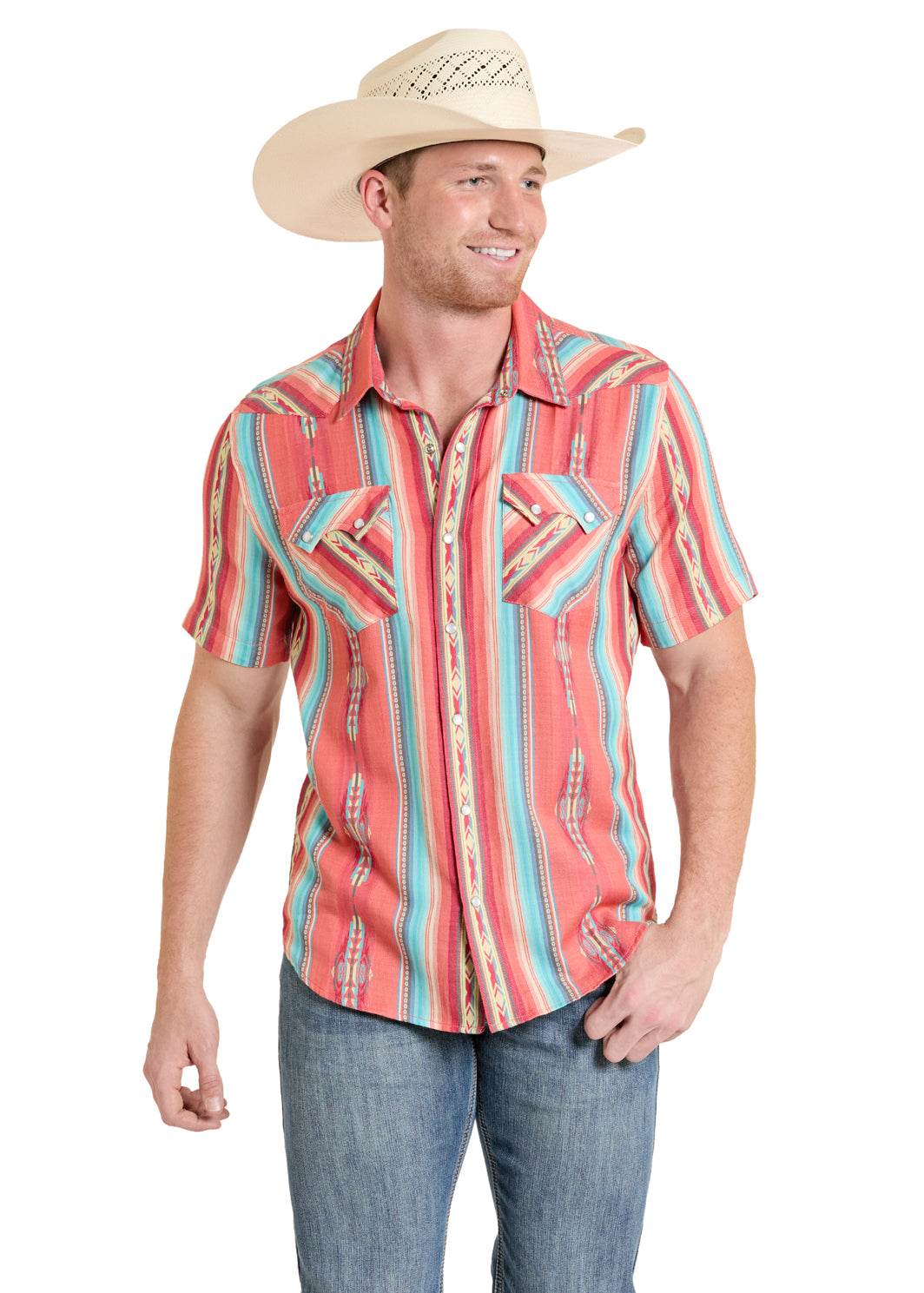 Rock & Roll Mens Short Sleeve Red Shirt