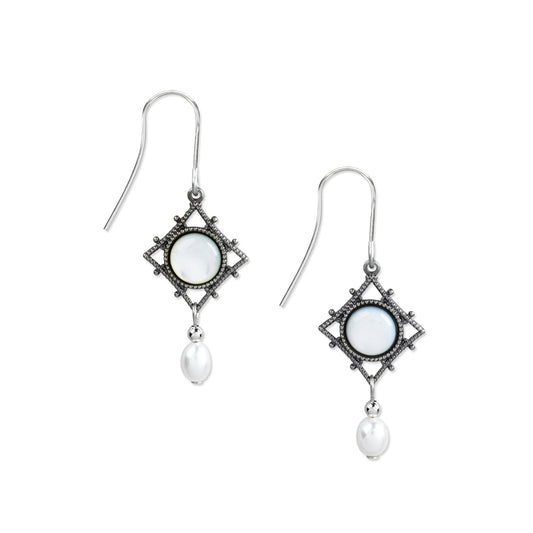 Silver Forest Earring Mother of Pearl Drop Dangle