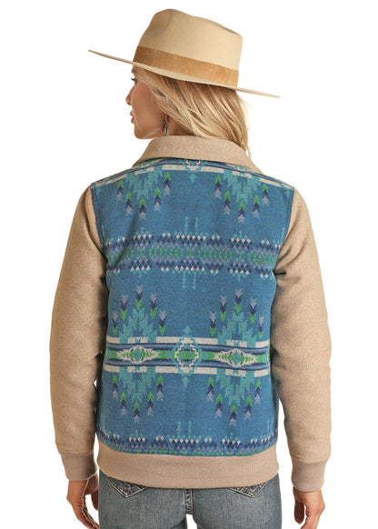 Powder River Bomber Aztec Coat Royal Blue