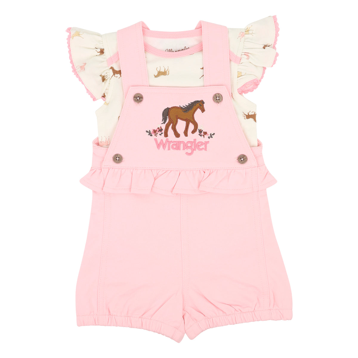 Wrangler Pink Horse Shortall Set