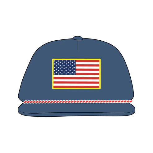 Local Boy Youth Patriotic Low Profile Patch Rope Hat Sailor Blue