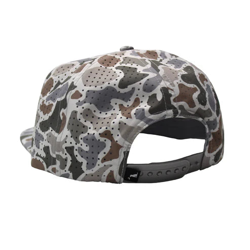Local Boy Perforated Flat Brim Woven Patch Hat White Localflage