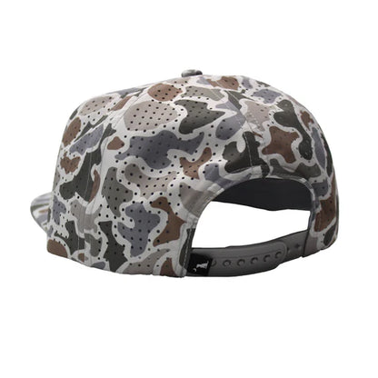 Local Boy Perforated Flat Brim Woven Patch Hat White Localflage