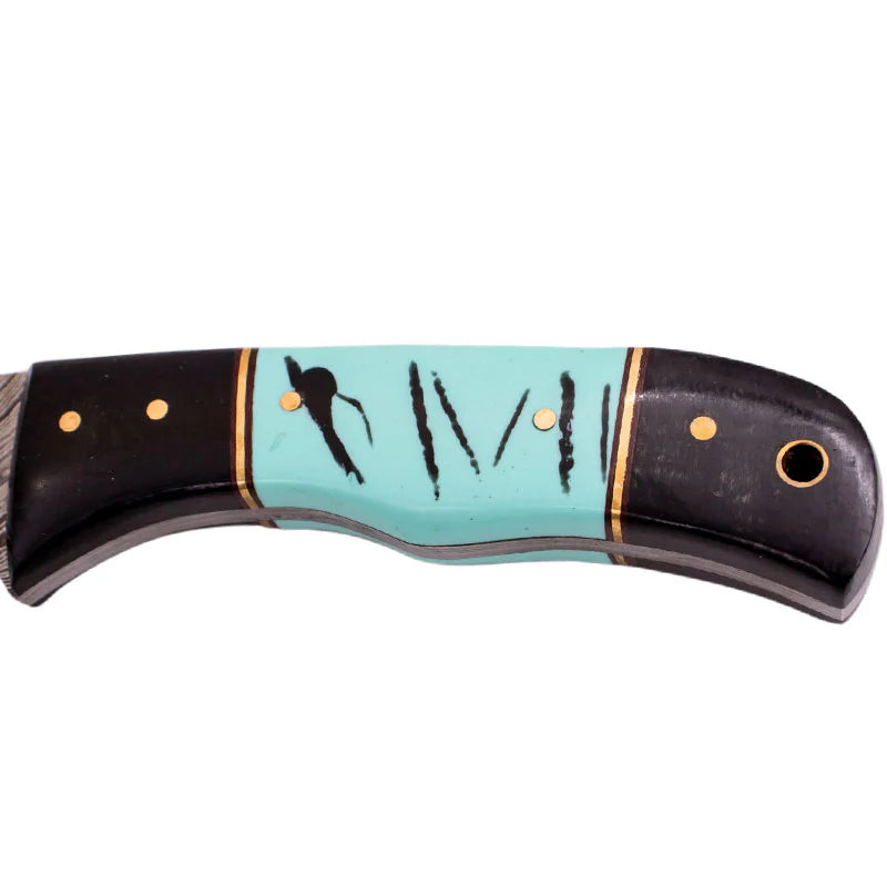 Red Deer 9" Bone Handle Damascus Knife