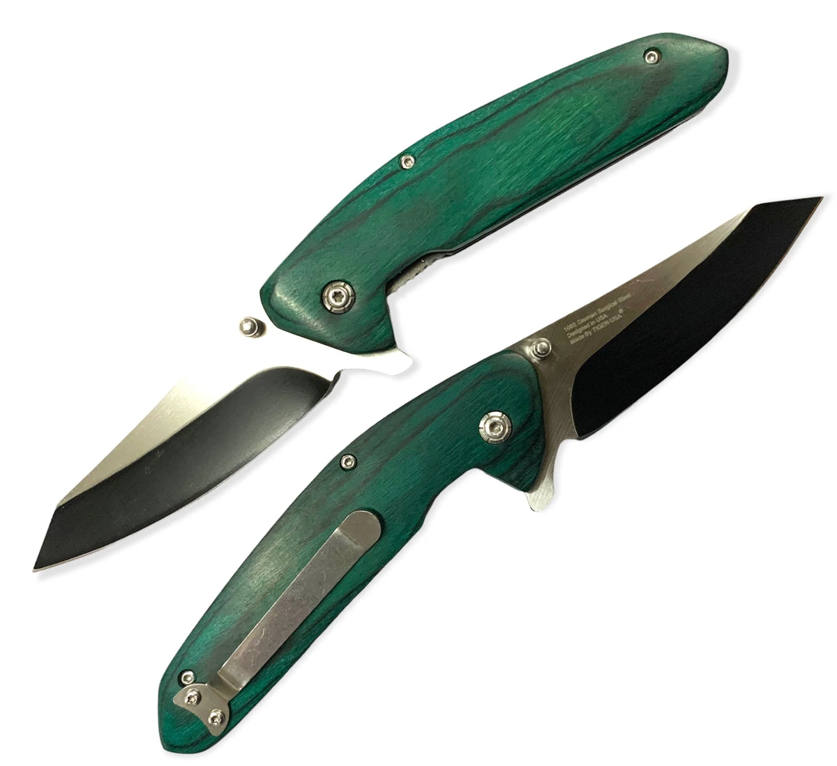 Tiger USA Green Flip Knife