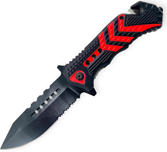 Tiger USA Red Striped Flip Knife