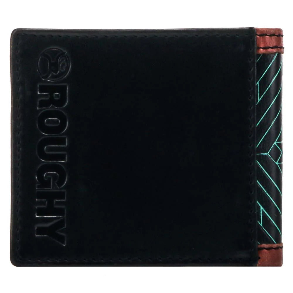 Hooey Turquoise Aztec Embossed Bifold Wallet