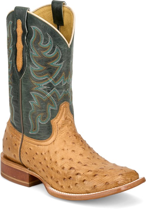 Tony Lama Blaine Umber Ostrich & Forest Green Goat