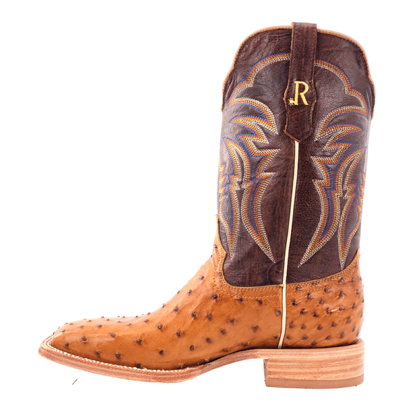 R Watson Antique Saddle Bruciato Ostrich / Laguna