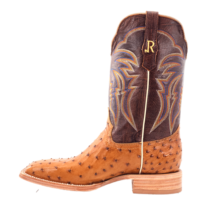 R Watson Antique Saddle Bruciato Ostrich / Laguna