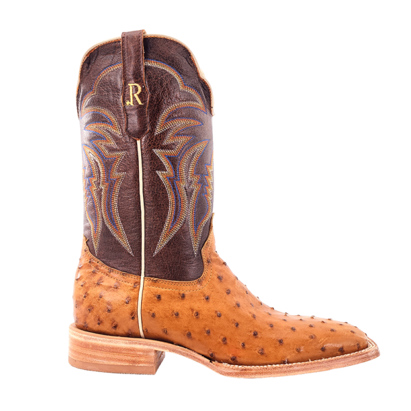 R Watson Antique Saddle Bruciato Ostrich / Laguna
