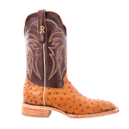 R Watson Antique Saddle Bruciato Ostrich / Laguna