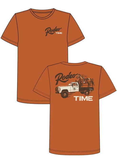 Rock & Roll Rodeo Time Tee Rust Orange