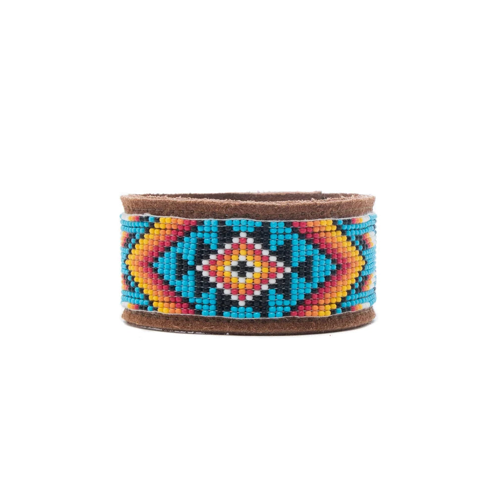 Myra Halina Ridge Leather Cuff Bracelet Multi