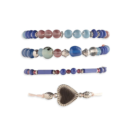Myra Heart of Midnight Stacked Bracelet