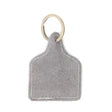 Myra Saddle Mark Embroidered Leather Key Fob in Grey