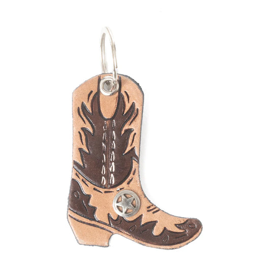Myra Lil’ Wrangler Leather Key Fob In Cocoa Flame