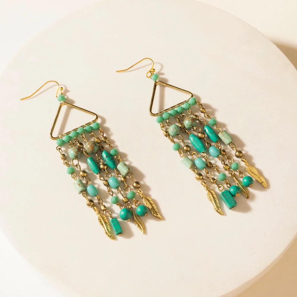 Myra Rio Grande Beaded Earrings Breezy Teal