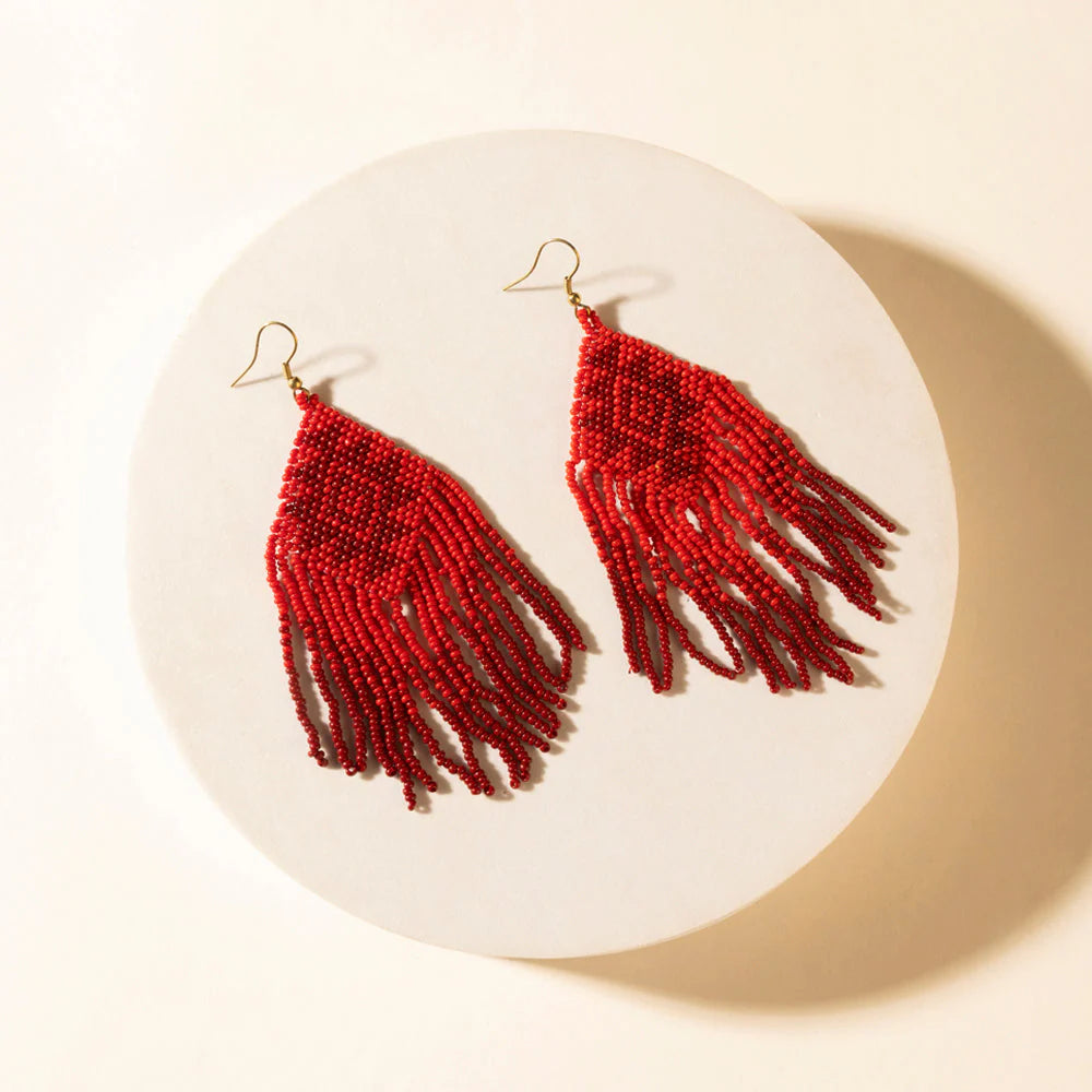 Myra Wild Blaze Beaded Fringe Earrings