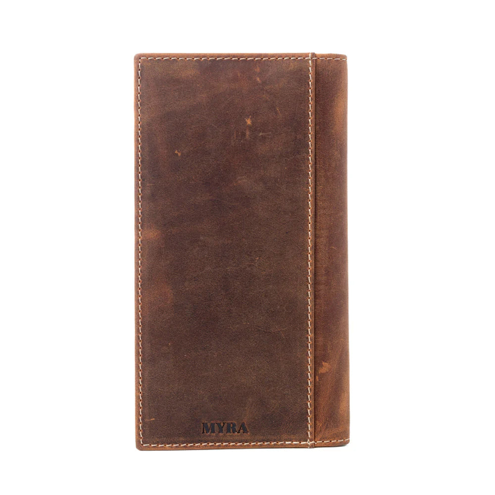 Myra Lariat Crest Hairon Leather Wallet For Men Rustic Chrome