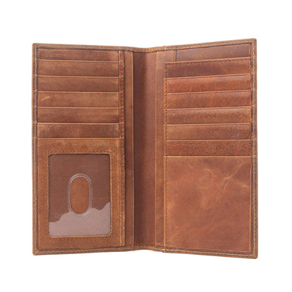 Myra Lariat Crest Hairon Leather Wallet For Men Rustic Chrome