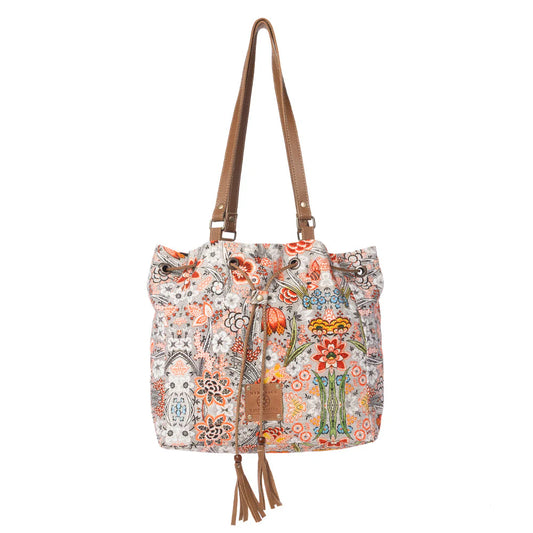 Myra Southern Bloom Cotton & Leather Bucket Bag Clay Blossom