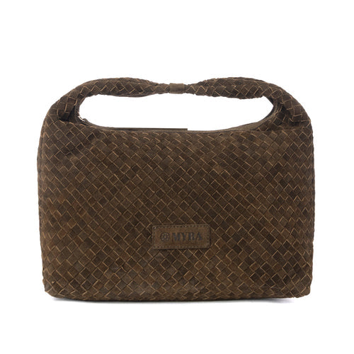 Myra Saddle Weave Suede Bag Bridle Bronze