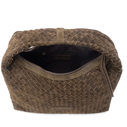Myra Saddle Weave Suede Bag Bridle Bronze