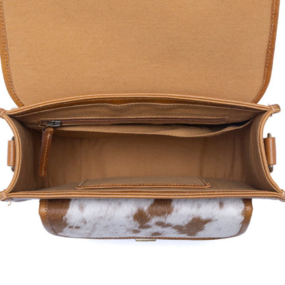 Myra Cedar Range Handtooled Hairon Buckle Chesnut Ivory