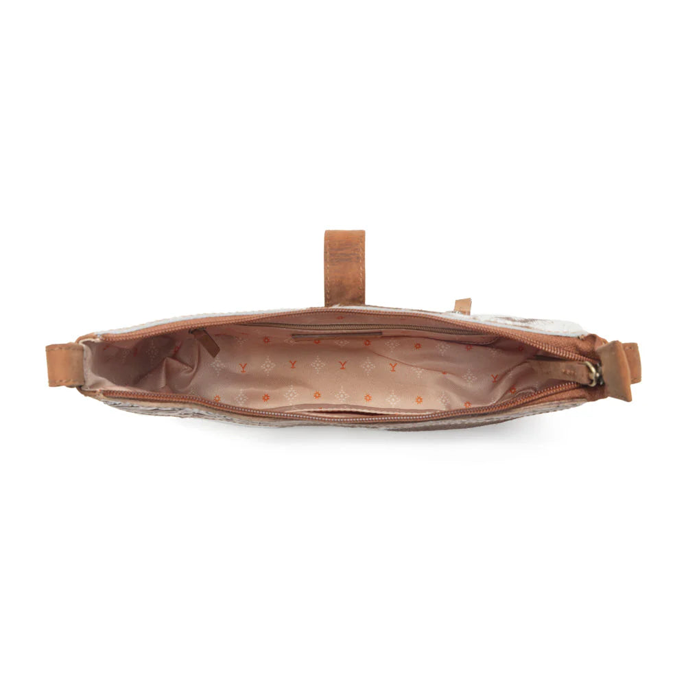 Myra Yellowstone Timberline Handtooled Bag In Walnut Brown