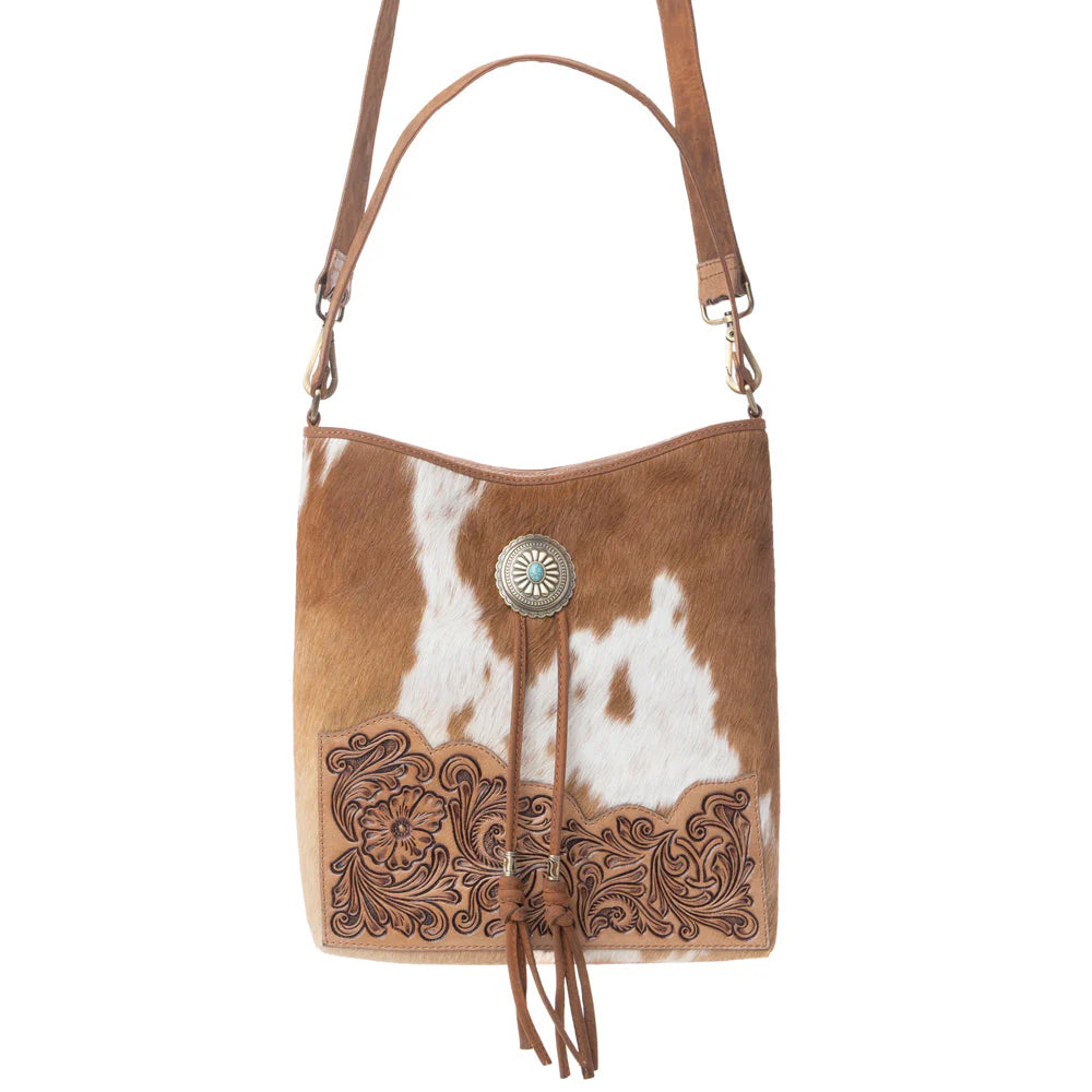 Myra Yellowstone Tawny Ridge Handtooled Hairon Concealed Carry bag