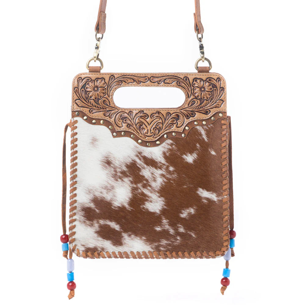 Myra Yellowstone Lone Creek Handtooled Bag In Ivory