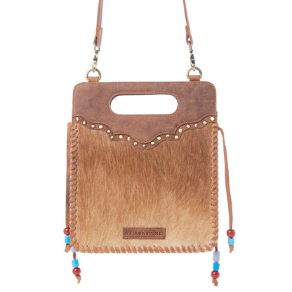 Myra Yellowstone Lone Creek Handtooled Bag In Ivory
