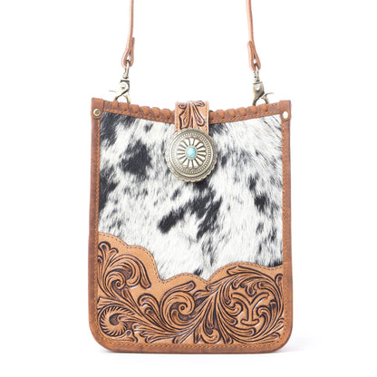 Myra Yellowstone Snowfield Handtooled Bag In Cream Auburn