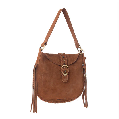Myra X Yellowstone Westbrook Suede Leather Bag Amber Dusk