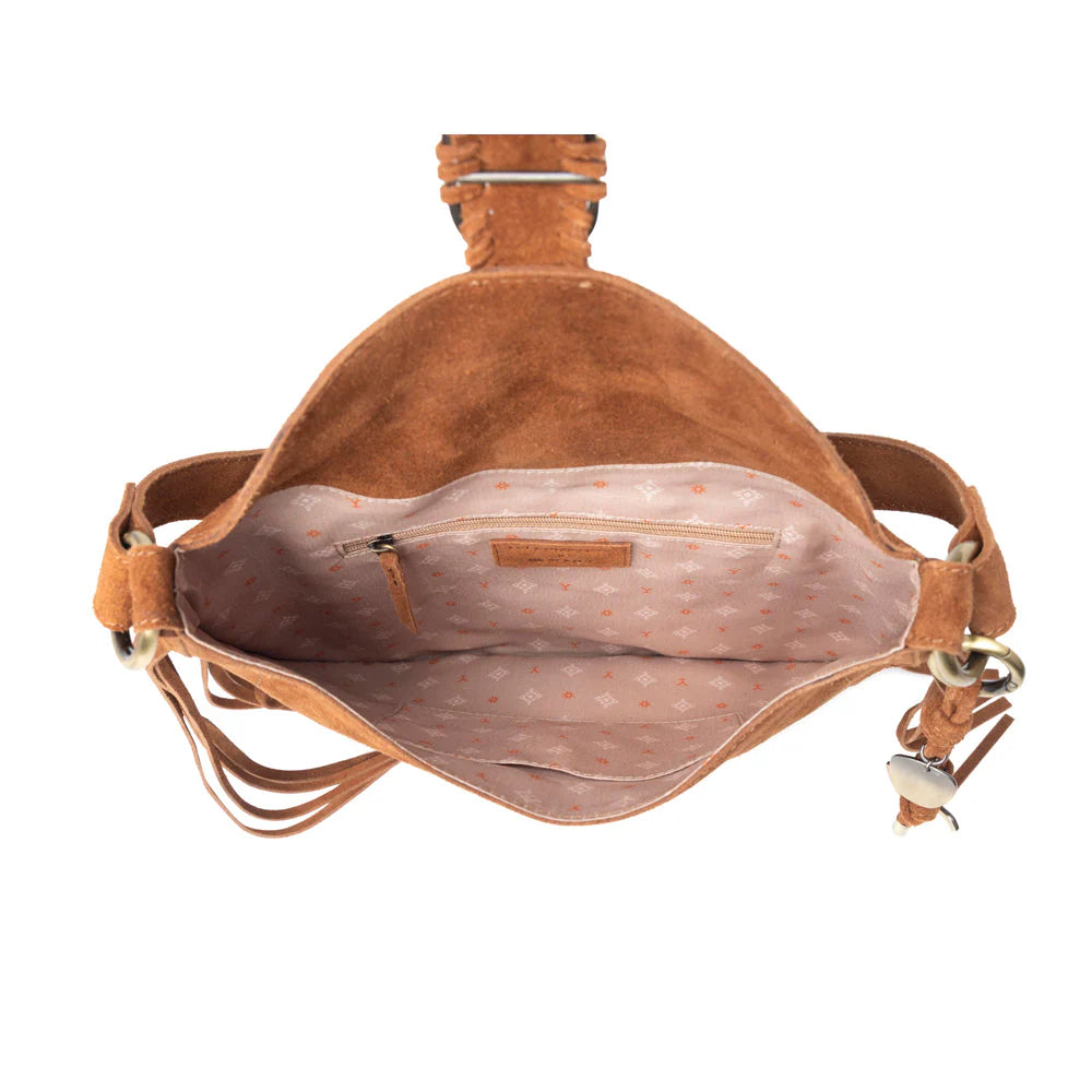 Myra X Yellowstone Westbrook Suede Leather Bag Amber Dusk