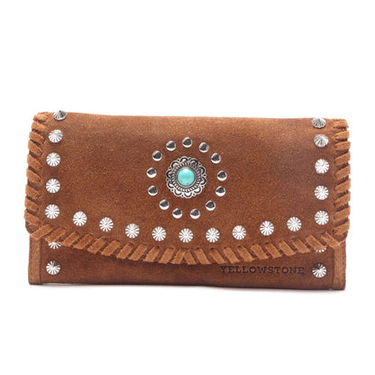 Myra Yellowstone Briar Meadow Studded Suede Leather Desert Tan