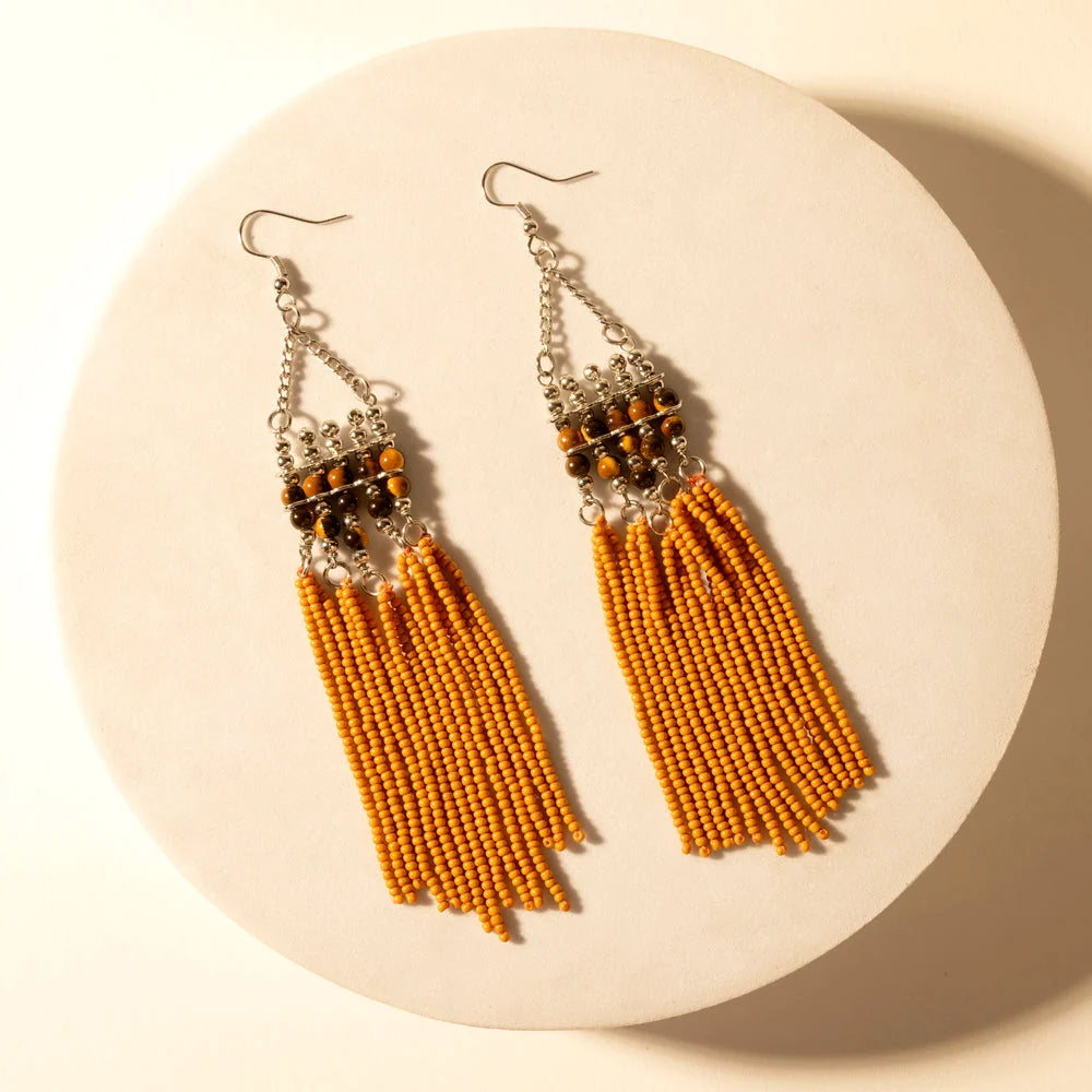 Myra Rustglow Fringe Earrings Sunbaked Amber