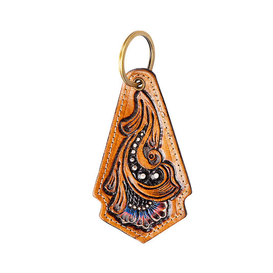 Myra Night Blossom Hand-Tooled Key Fob
